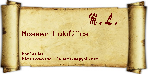 Mosser Lukács névjegykártya
